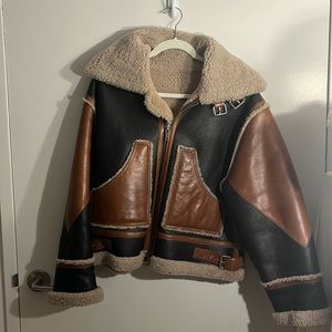 The Kooples leather biker / shearling jacket